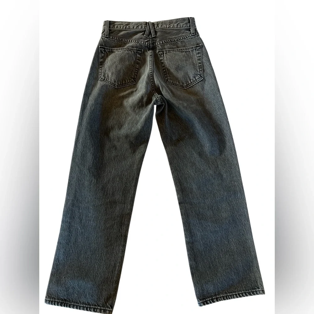 SLVRLAKE London Crop Jeans 27 High Rise Straight Leg Black Gray Wash USA Y2K - Picture 3 of 7